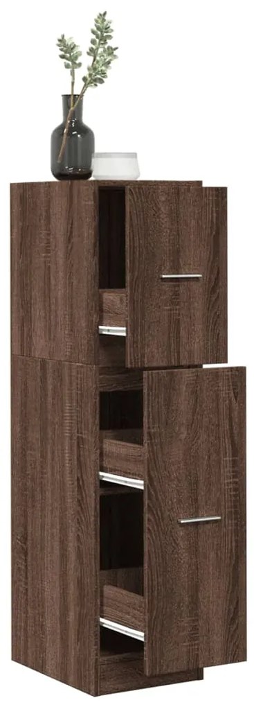 Συρταριέρα Γενικής Χρήσης Καφέ Δρυς 30x41x118 εκ. Επεξ. Ξύλο