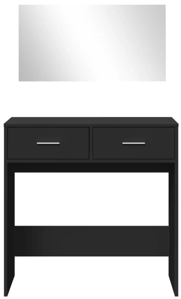 vidaXL Μπουντουάρ με Καθρέφτη Μαύρο 80 x 39 x 80 εκ.