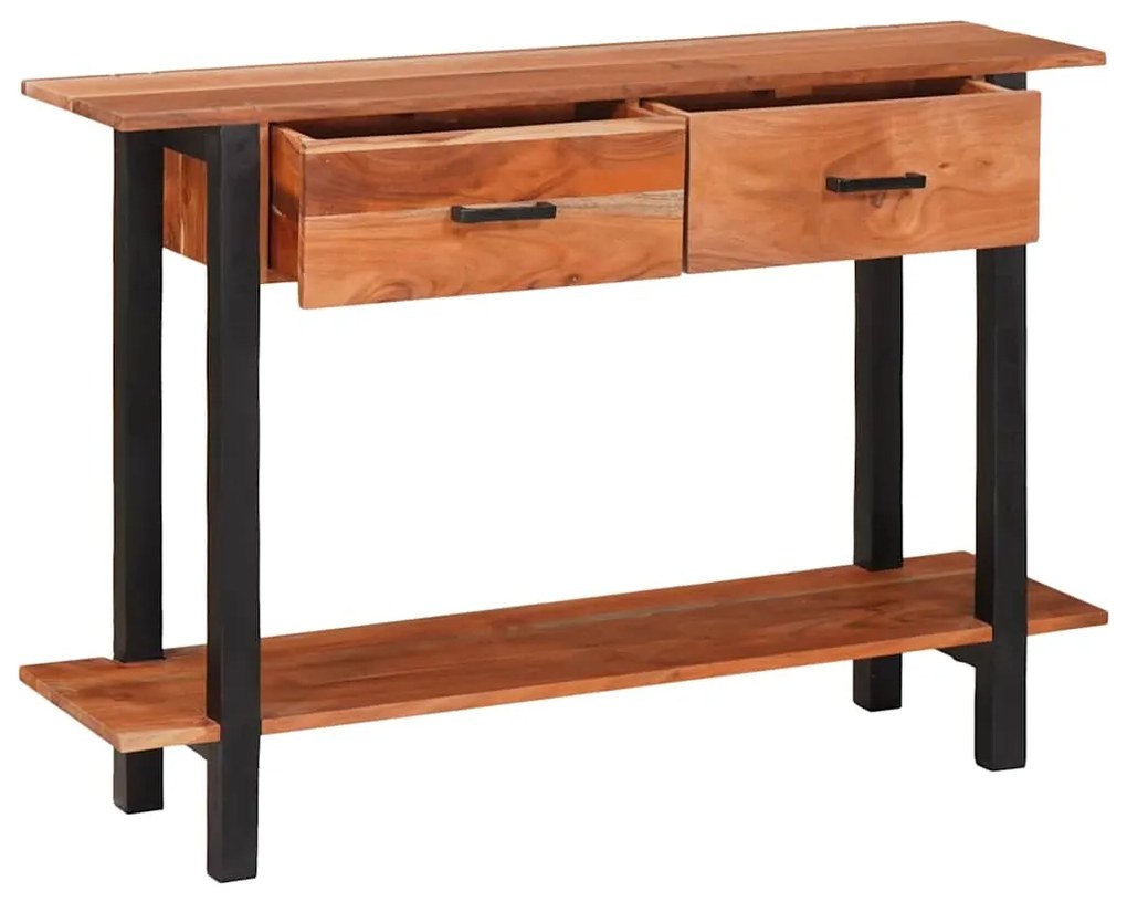 vidaXL Τραπέζι κονσόλας με συρτάρι Καφέ και Μαύρο 110 x 30 x 75 εκ