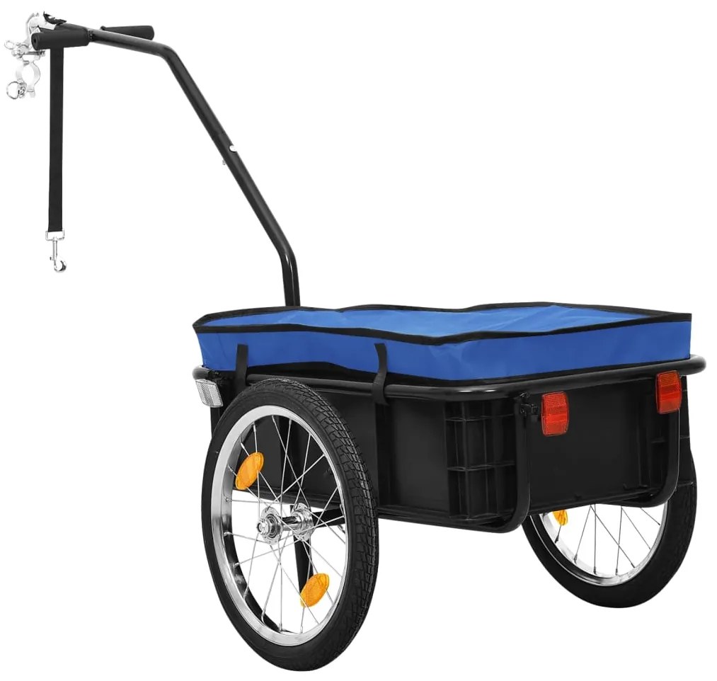 vidaXL Τρέιλερ ποδηλάτου Μπλε 155x60x83 εκ. Ατσάλι