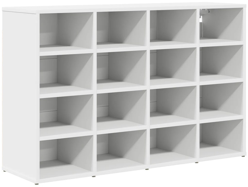 vidaXL Ντουλάπα Παπουτσιών Λευκό 52.5 x 30 x 50 εκ. Επεξεργασμένο ξύλο