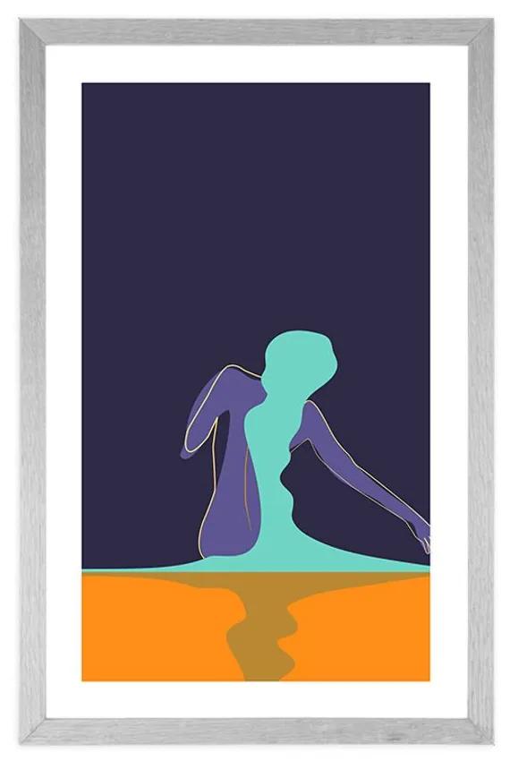 Αφίσα με πασπαρτού Μυστηριώδης Γυναίκα - 40x60 white
