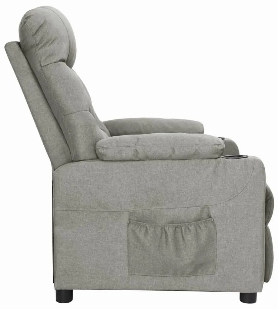 vidaXL Πολυθρόνα με Ανύψωση Ανοιχτό Γκρι Υφασμάτινη