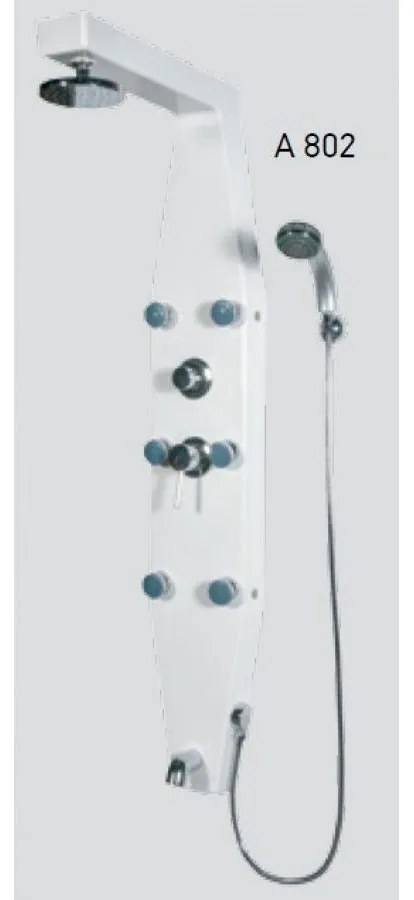 Sanitec A802 Χυτή Στήλη Ντους Υδρομασάζ Λευκή 22 x 50 / 7 x 135cm