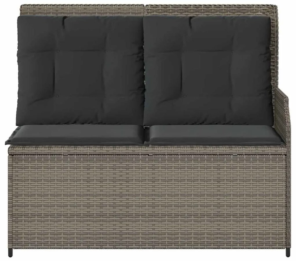 vidaXL Παγκάκι κήπου με μαξιλάρι Γκρι συνθετικό ρατάν