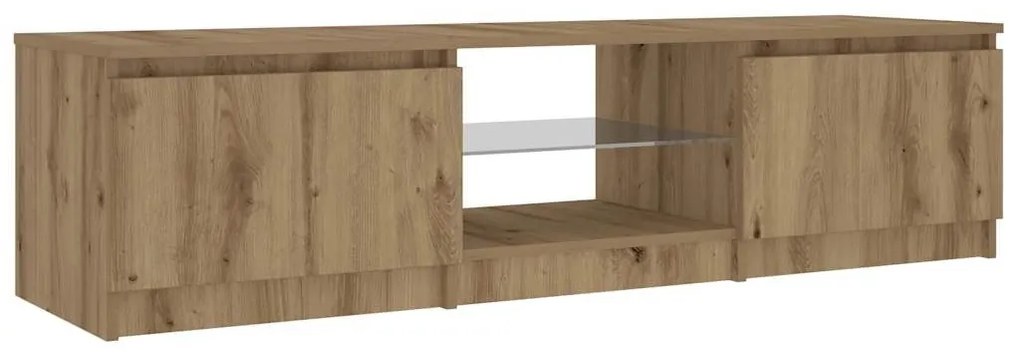 ντουλάπι τηλεόρασης με φώτα LED Artisan Oak Κατασκευασμένο ξύλο - Καφέ