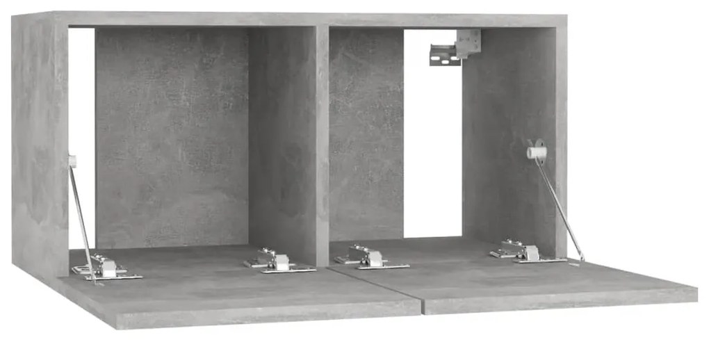 vidaXL Έπιπλα Τηλεόρασης 4 τεμ. Γκρι Σκυρ. 60x30x30εκ. από Επεξ. Ξύλο