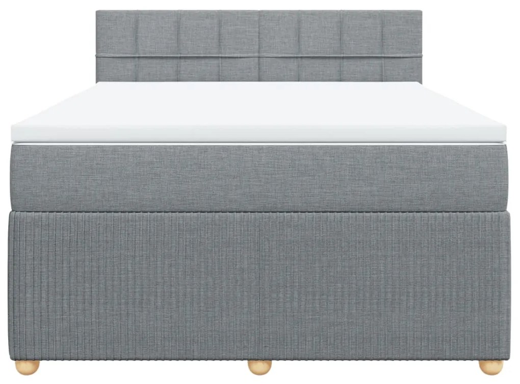 ΚΡΕΒΑΤΙ BOXSPRING ΜΕ ΣΤΡΩΜΑ ΑΝΟΙΧΤΟ ΓΚΡΙ 140X190 ΕΚ. ΥΦΑΣΜΑΤΙΝΟ 3289751