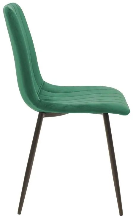 Καρέκλα Τραπεζαρίας Noor με Κυπαρισσί Βελούδο και Μαύρο Μεταλλικό πόδι 44x53x86εκ. 4αδα 44x53x86 εκ.