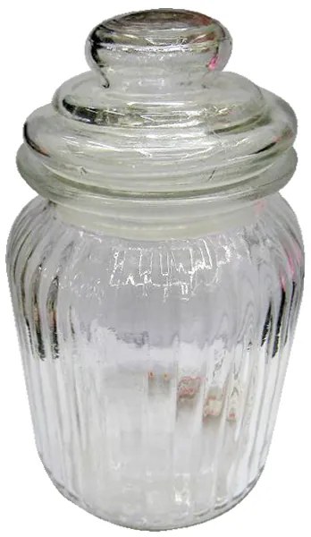 Βάζο γυάλινο με πώμα 19,5 cm - Ανά 2 Τμχ