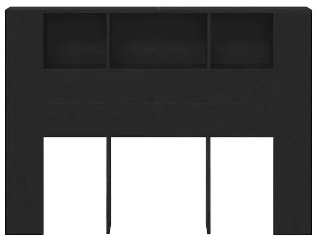 vidaXL Κρεβάτι με Κεφαλάρι Μαύρη δρυς 140 x 19 x 104.5 εκ.