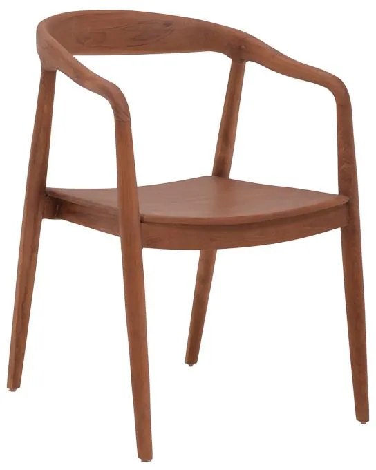 Καρέκλα - Πολυθρόνα Zonge σκελετός teak ξύλο σε καρυδί 54x57x76 εκ. 54x57x76 εκ.