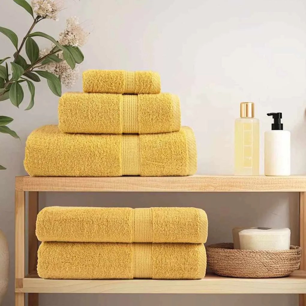 vidaXL a Πετσέτες Προσώπου SOLUND 4 pcs Χρυσό Βαμβάκι