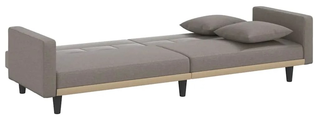 vidaXL Καναπές Κρεβάτι Taupe Υφασμάτινος με Μαξιλάρια