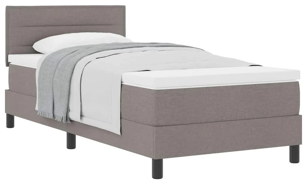 vidaXL Κρεβάτι box spring με στρώμα με στρώμα Taupe 80 x 200 cm ύφασμα