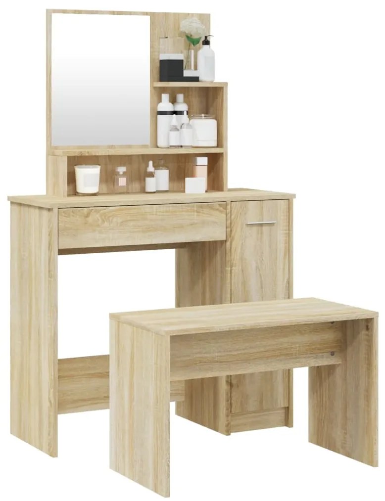 vidaXL Μπουντουάρ Σετ Sonoma Δρυς 86,5x35x136 εκ.