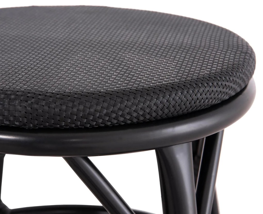 Σκαμπό CHINO C6285.02 Μαύρο Αλουμινίου Bamboo Look με Textilene Φ36x46Υ εκ. 36x36x46 εκ.