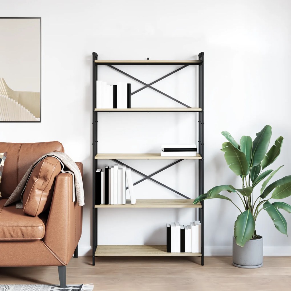 vidaXL Βιβλιοθήκη Sonoma Δρυς 80 x 30 x 153 εκ Επεξεργασμένο ξύλο