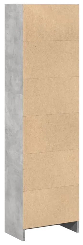 vidaXL Βιβλιοθήκη Γκρι Σκυροδέματος 40x24x143 εκ. Επεξεργ. Ξύλο