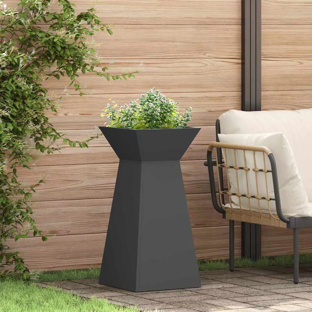 vidaXL Κηποθέτης με Κωνικό Κάλυμμα Μαύρος 35x35x73 εκ. από Χάλυβα.