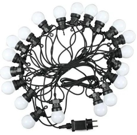 Αδιάβροχη Γιρλάντα IP44 Καλώδιο 10m 20xLED 3000Κ 217439 V-TAC-217439-Μαύρο 217439