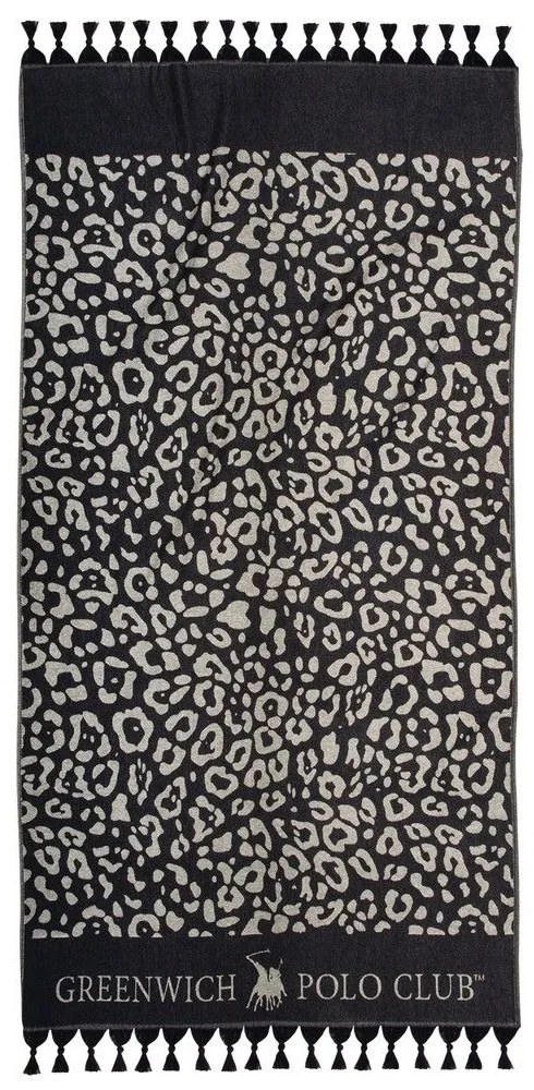 Πετσέτα Θαλάσσης - Παρεό 4059 Black-Ivory Greenwich Polo Club Θαλάσσης 90x170cm 100% Cotton