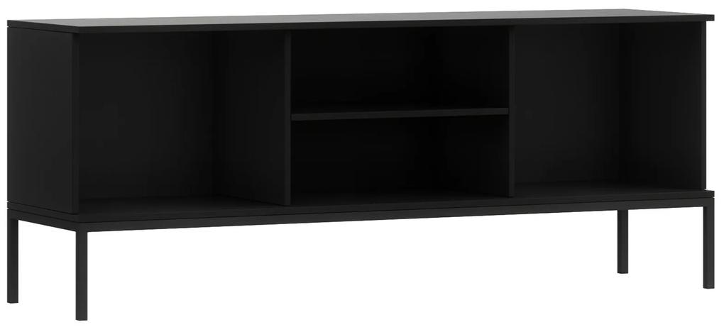 Τραπέζι Tv Elyria 161, Artisan βελανιδιά, Μαύρο ματ, 150x60x40cm, 28 kg | Epipla1.gr
