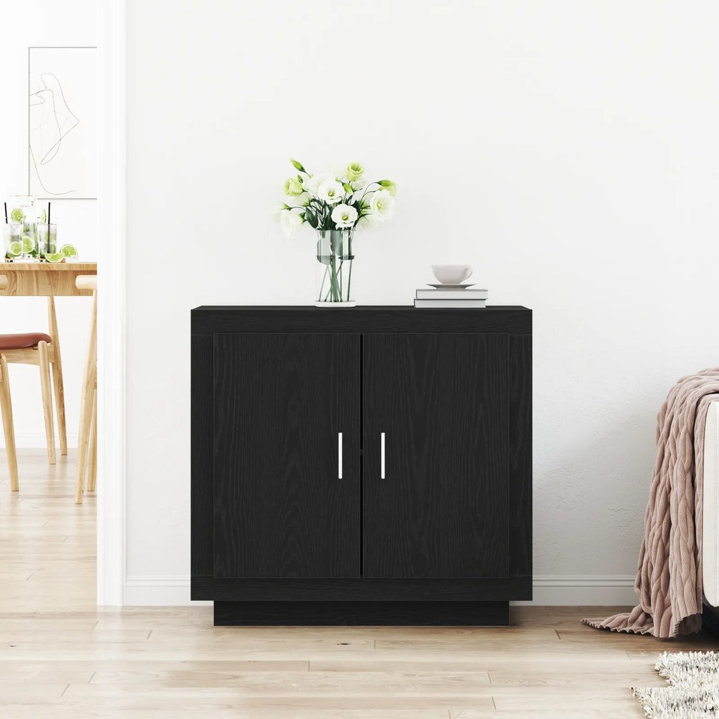 vidaXL Ντουλάπα Μαύρο Δρύς 80x40x75 εκ Επεξεργασμένο Ξύλο