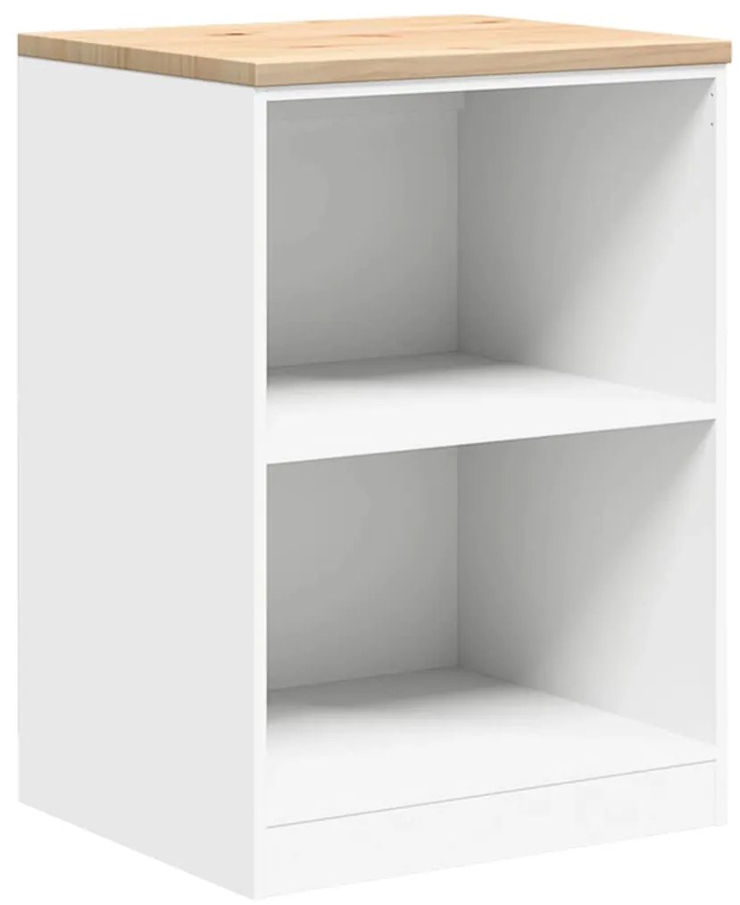 vidaXL ντουλάπι αποθήκευσης γκαράζ Λευκό 60x51x85 εκ μασίφ ξύλο πεύκο