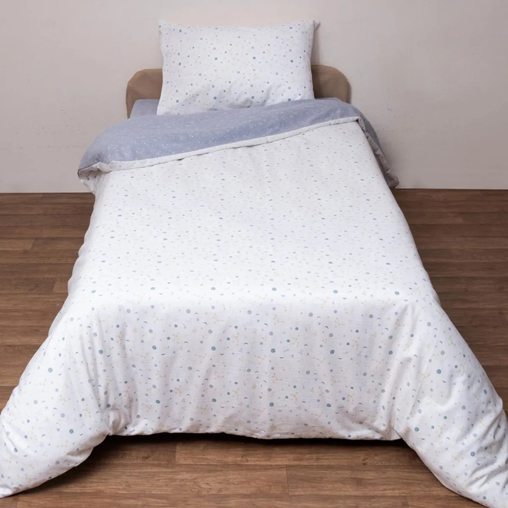 Φανελένια Σεντόνια Μονά (Σετ) Viopros Kids 2643 Λευκό Λευκό ΧΩΡΙΣ ΛΑΣΤΙΧΟ 160X265