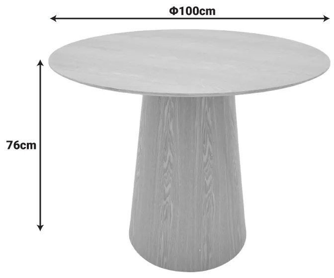 Tραπέζι Donda pakoworld mdf μαύρο Φ100x76εκ