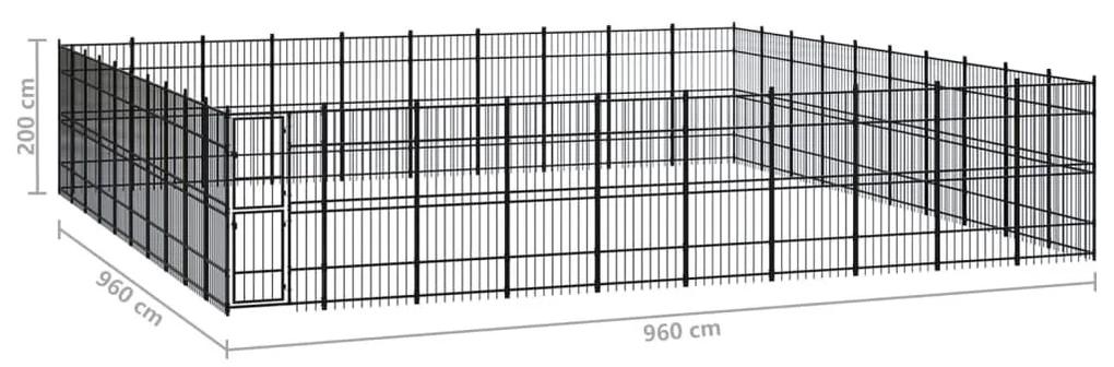 Κλουβί Σκύλου Εξωτερικού Χώρου 92,16 μ² από Ατσάλι - Μαύρο