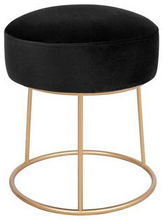 Σκαμπό Karlo HM8411.04 Μαύρο-Χρυσό Φ36x38cm Velvet, Metal
