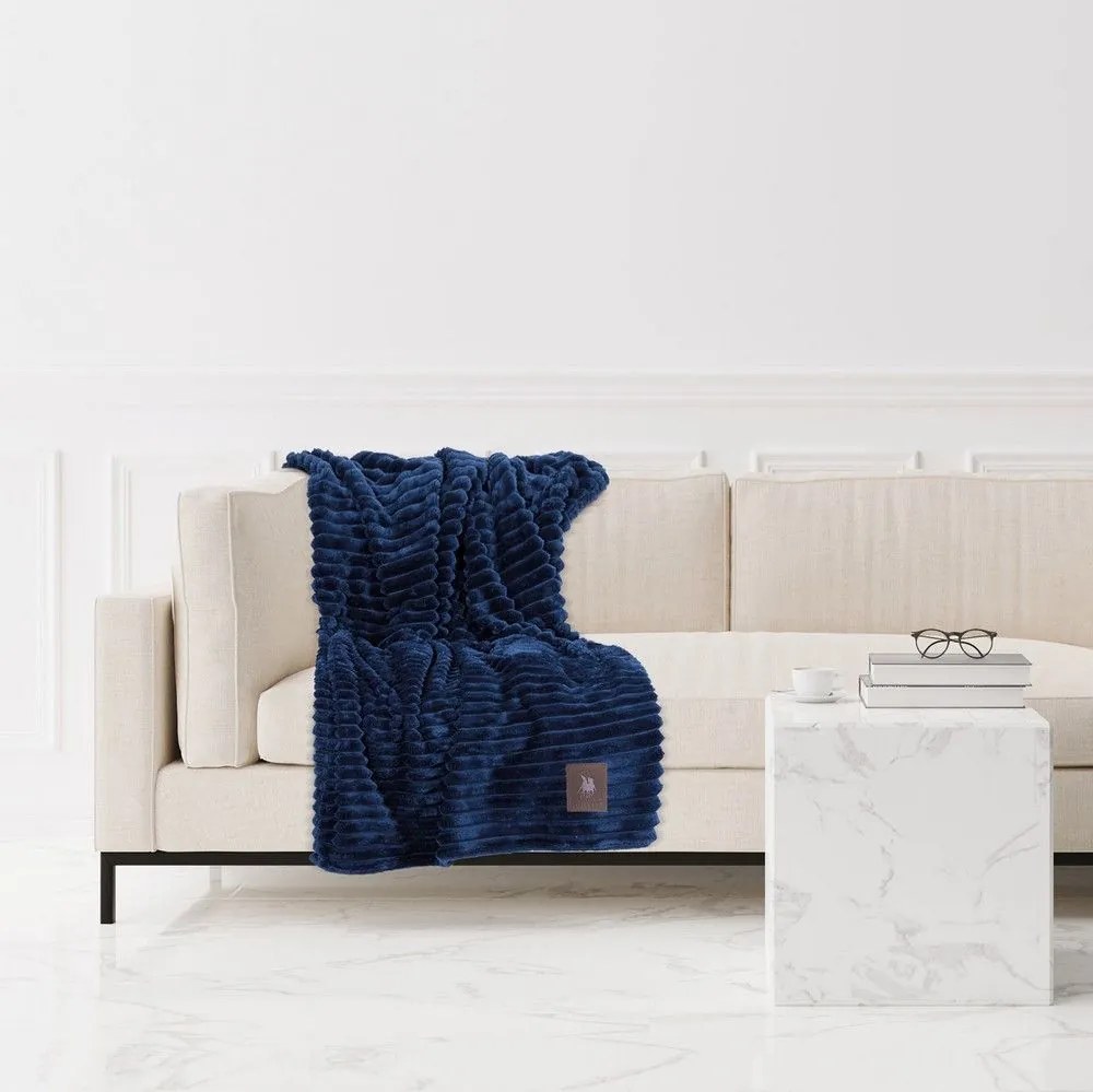 Κουβέρτα Καναπέ 3487 Fleece Blue Greenwich Polo Club 130X170 130x170cm Πολυέστερ