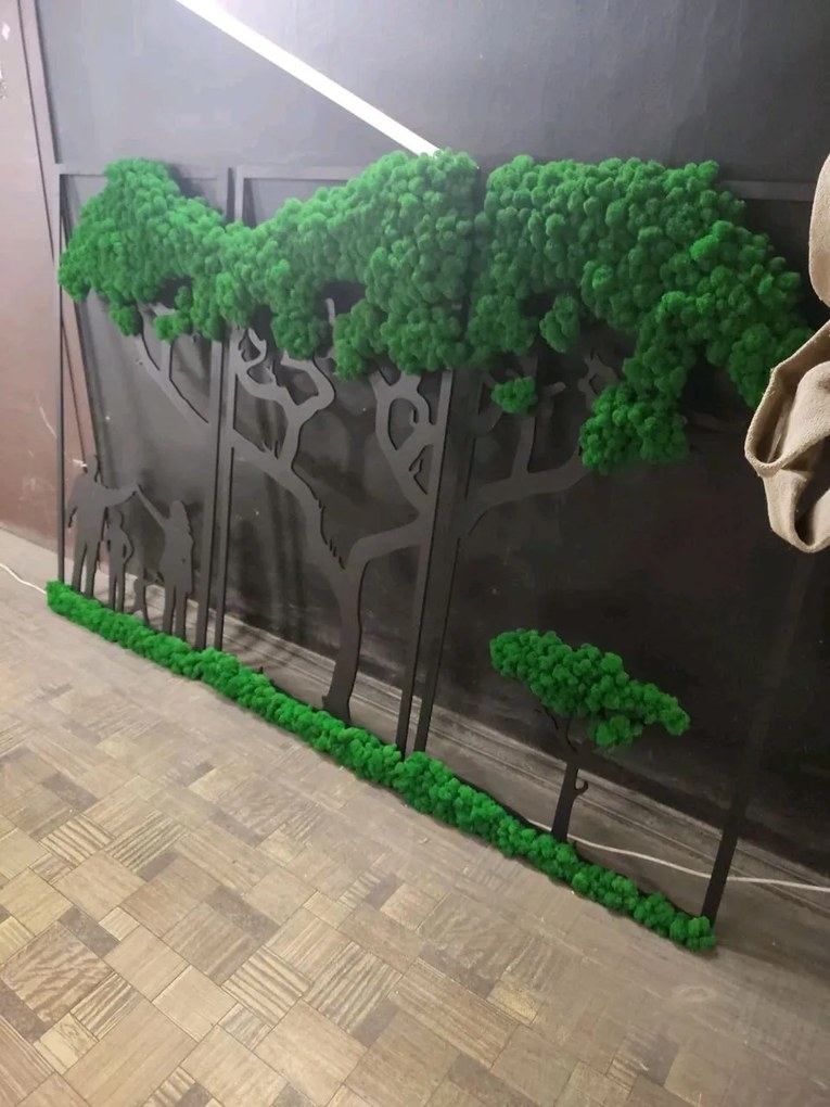 Intra απο ξύλο plywood 3mm-4mm πάχος - Διακόσμηση τοίχου από βρύα Δίασταση 30x30 cm Intraeaxys-eo205l67