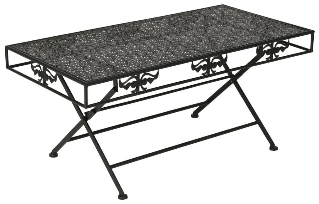 Τραπέζι Σαλονιού Πτυσσόμενο Vintage Μαύρο 100x50x45 εκ. Μέταλλο