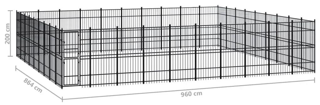 Κλουβί Σκύλου Εξωτερικού Χώρου 82,94 μ² από Ατσάλι - Μαύρο