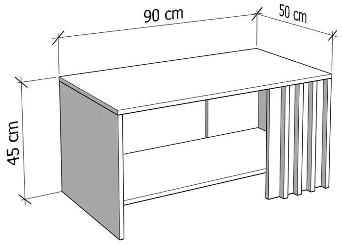 Τραπεζάκι Σαλονιού Laval Artisan Oak - Μαύρο 90x50x46 εκ. 90x50x46 εκ.