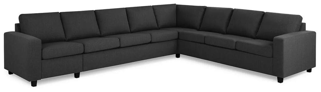Γωνιακός Καναπές Scandinavian Choice C160, Μαύρο, Ανθρακί, 345x285x86cm, Πόδια: Πλαστική ύλη | Epipla1.gr