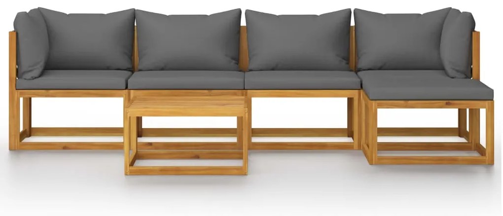 vidaXL Σαλόνι Κήπου 7 Τεμαχίων από Μασίφ Ξύλο Ακακίας με Μαξιλάρια