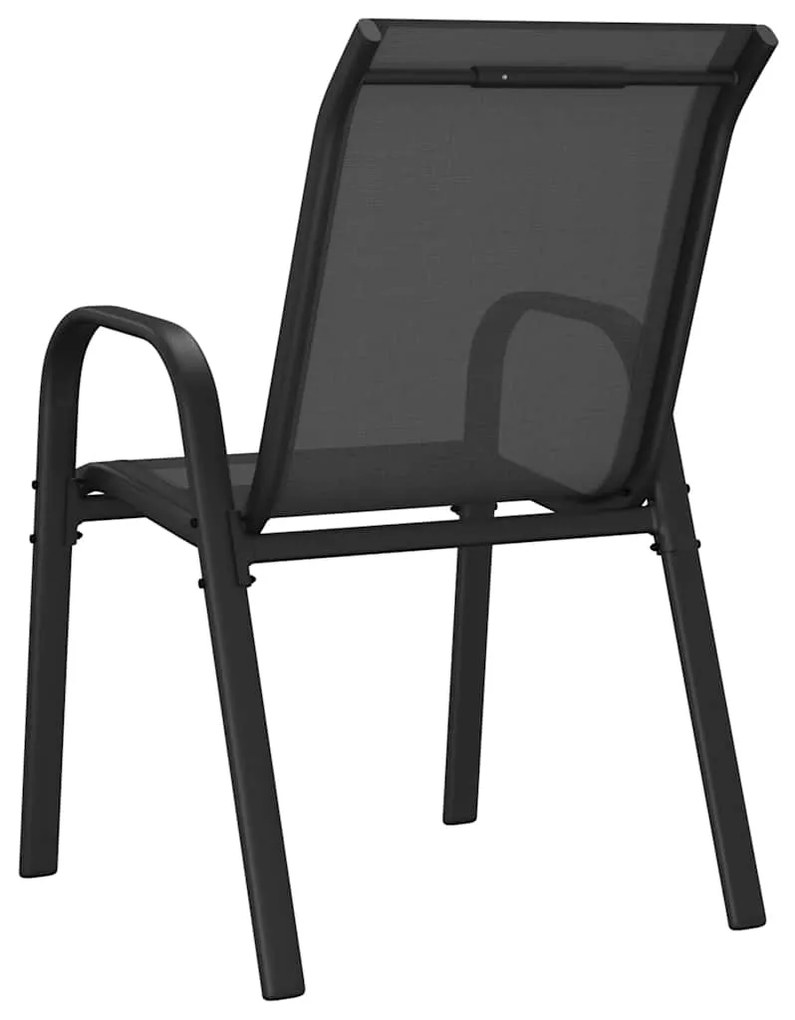vidaXL Καρέκλες Κήπου Στοιβαζόμενες 6 τεμ. Μαύρες από Ύφασμα Textilene