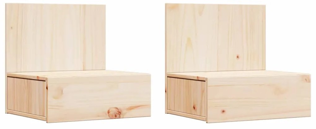 vidaXL Κομοδίνο 2 pcs Καφέ 42 x 32.5 x 40 εκ Μασίφ ξύλο πεύκου