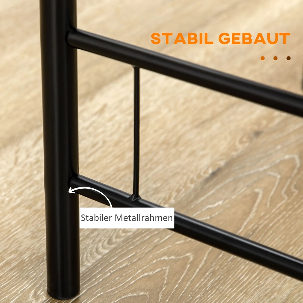 HOMCOM Σετ Μπιστρό Τραπέζι Κουζίνας με Καρέκλες, 1 Τραπέζι, 2 Καρέκλες, 80 x 53 x 74,5 cm, Μαύρο