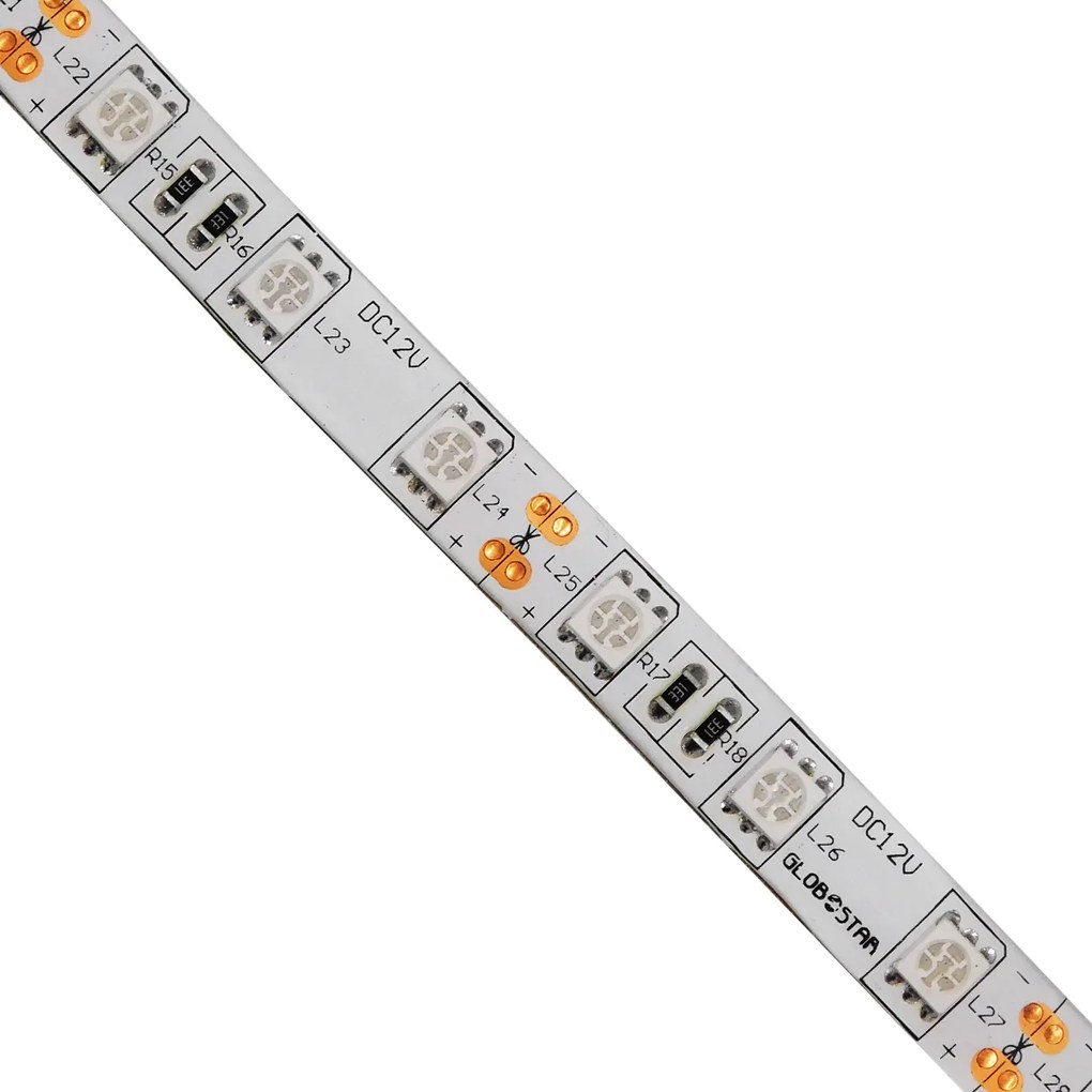 GloboStar® 70126 Ταινία LED SMD 5050 5m 14.4W/m 60LED/m 1454lm/m 120° DC 12V Αδιάβροχη IP65 Μπλε - 5 Χρόνια Εγγύηση