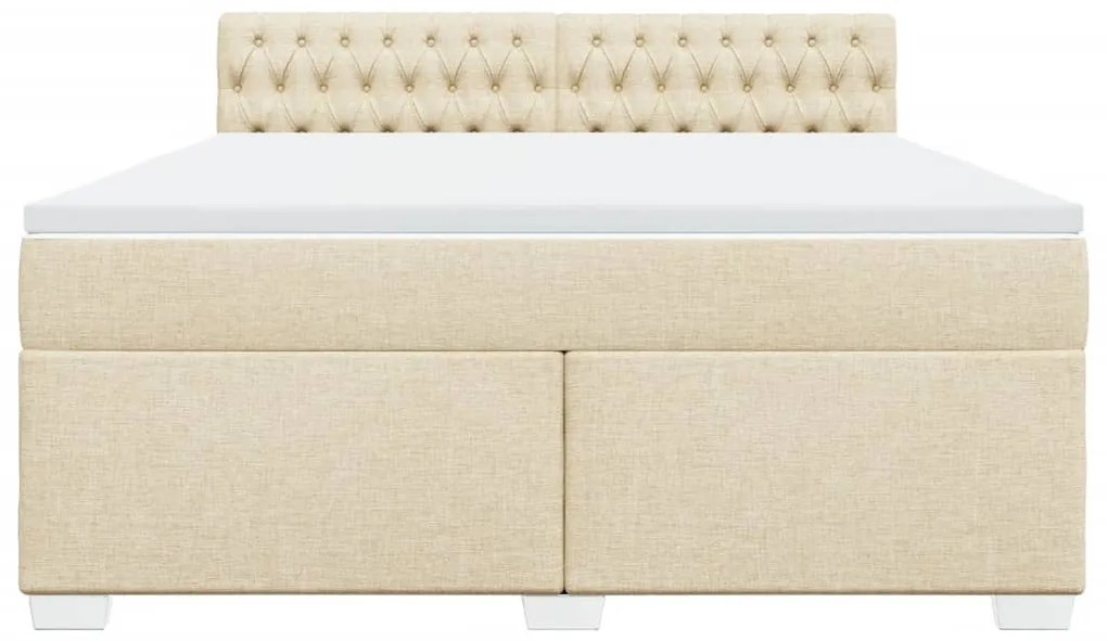 ΚΡΕΒΑΤΙ BOXSPRING ΜΕ ΣΤΡΩΜΑ ΚΡΕΜ 180X200 ΕΚ. ΥΦΑΣΜΑΤΙΝΟ 3285979