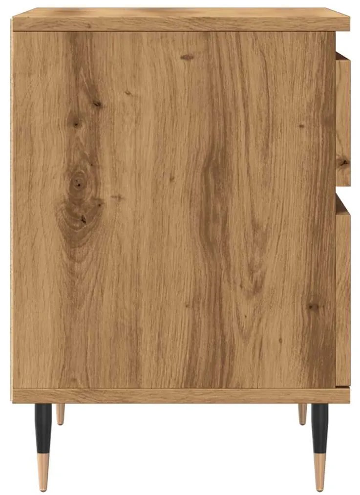 vidaXL Κομοδίνα 2 τεμ. τεχνίτης Δρυς 40 x 35 x 50 εκ. από Επεξεργ Ξύλο