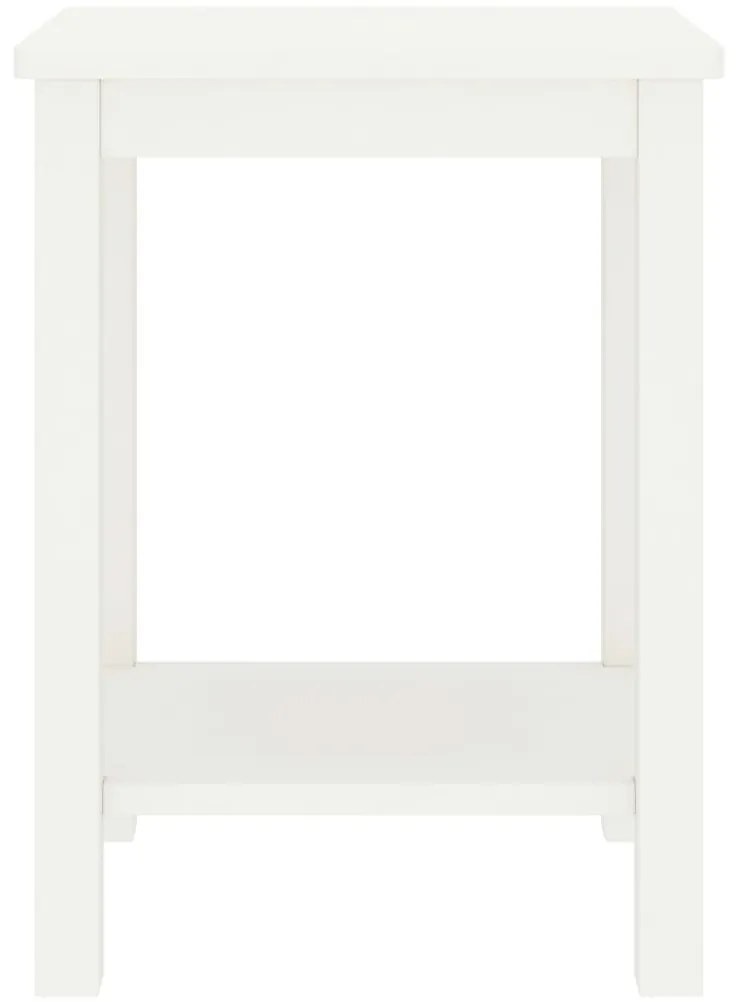 vidaXL Κομοδίνο Λευκό 35 x 30 x 47 εκ. από Μασίφ Ξύλο Πεύκου
