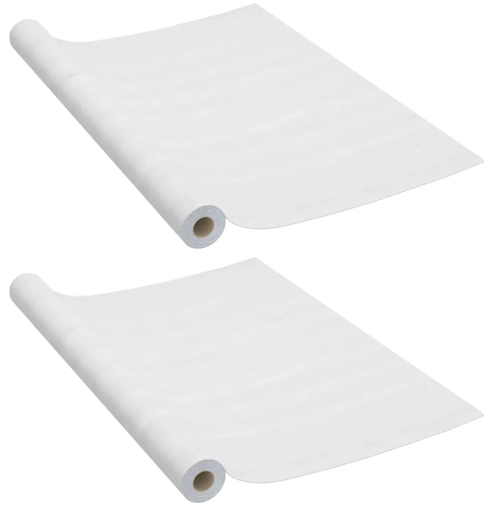 vidaXL Μεμβράνες Πόρτας Αυτοκόλλητες 2 τεμ. Λευκό Ξύλο 210x90 εκ. PVC