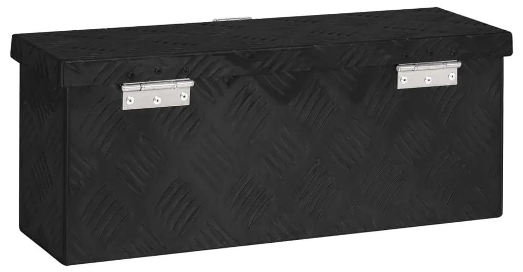 Κουτί Αποθήκευσης Μαύρο 50 x 15 x 20,5 εκ. από Αλουμίνιο - Μαύρο