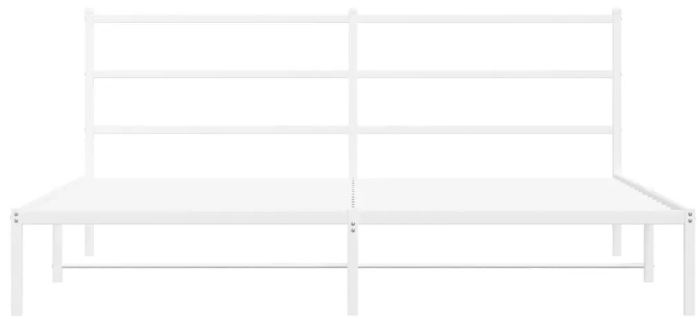 vidaXL Πλαίσιο Κρεβατιού με Κεφαλάρι Λευκό 183 x 213 εκ. Μεταλλικό